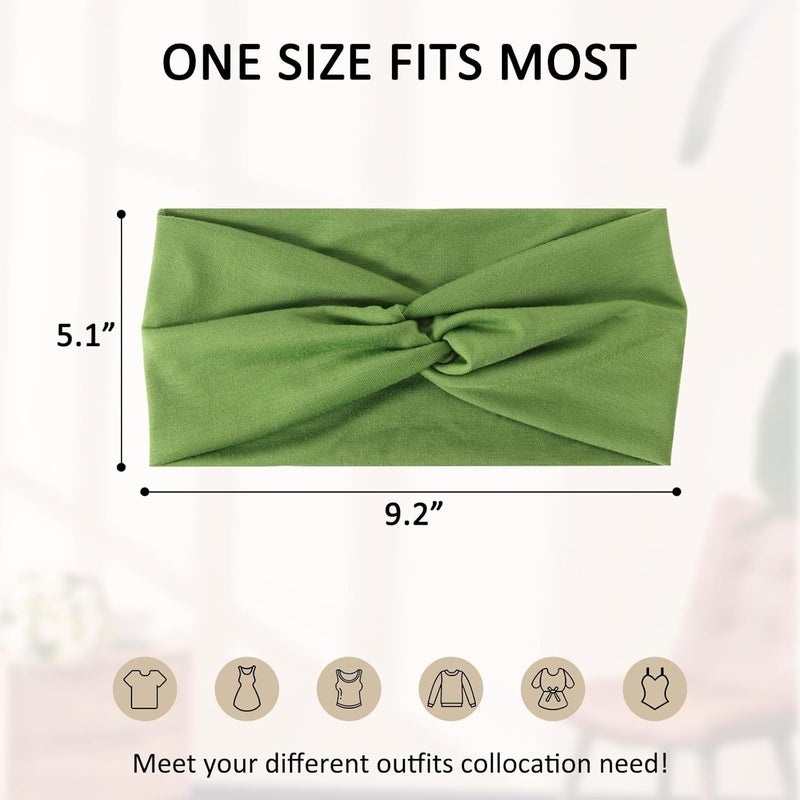 Luuao 12 Pcs Stretchy Sport Headbands for Women,Absorbed Sport Headband Soft Twist Knotted Headbands for Yoga, Workout Daily Life - Image 2